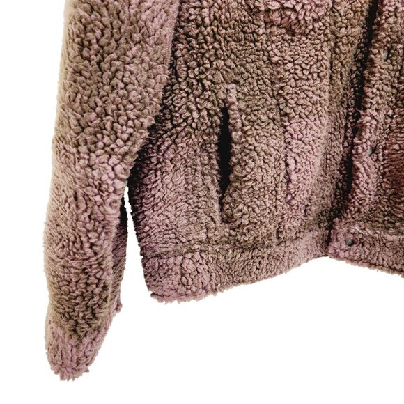 Levi’s Men's Fleece Sherpa Trucker Jacket Vintage Relaxed Fit Brown Size L New - Picture 9 of 16